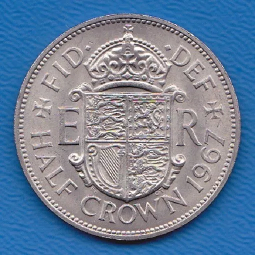 1967 Queen Elizabeth Half Crown. Very Fine. Sharp.  Lovely coin.