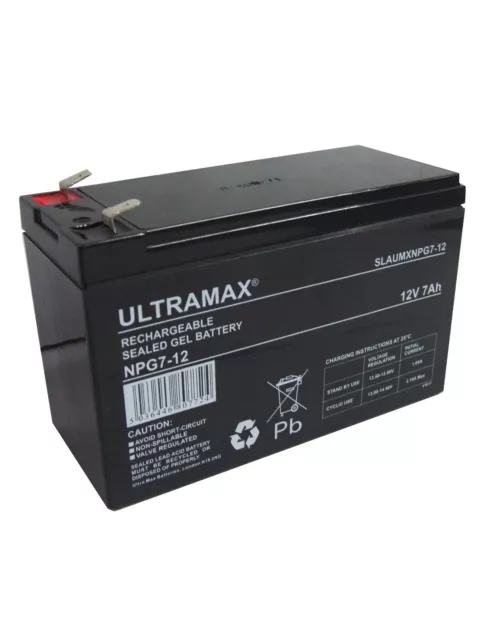 ULTRAMAX 12V 7A Rechargable GEL BATTERY | Stairlift | Bait Boat | Pigeon Magnet