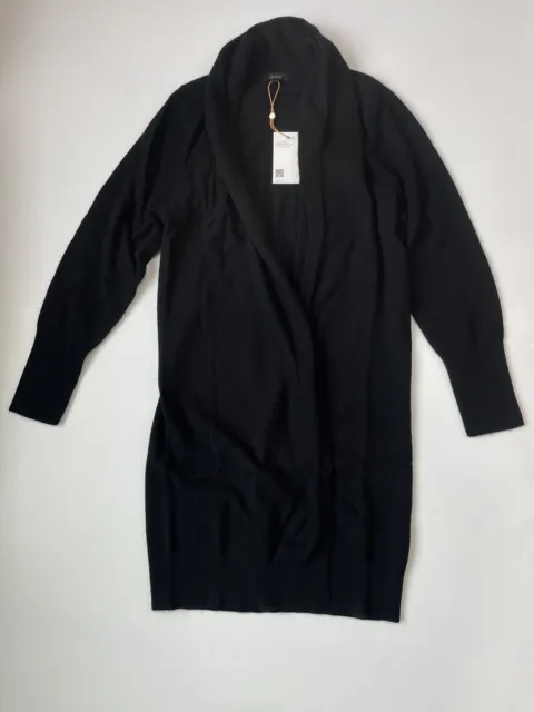 Quince Mongolian Cashmere Duster Cardigan Sweater Black sz S Small Women's NWT