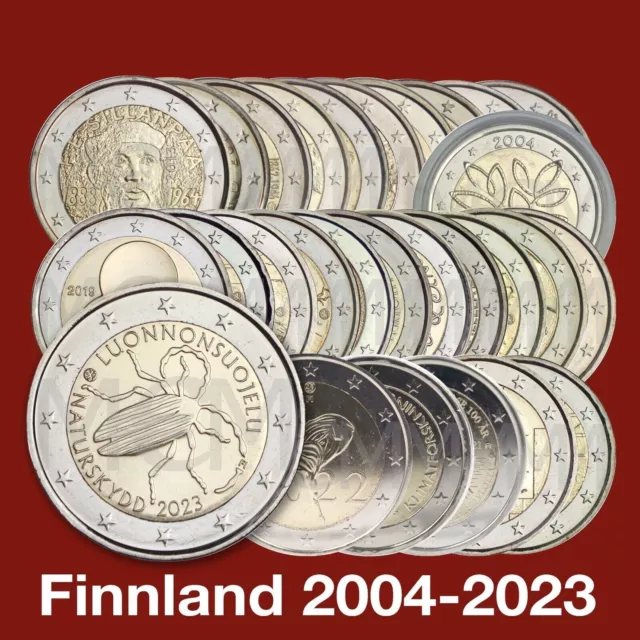 ### 2 Euro Gedenkmünzen Finnland 2004 - 2023 Alles Lieferbar ###