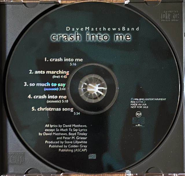 DAVE MATTHEWS BAND Crash Into Me 1996 US Promo CD Live & Acoustique