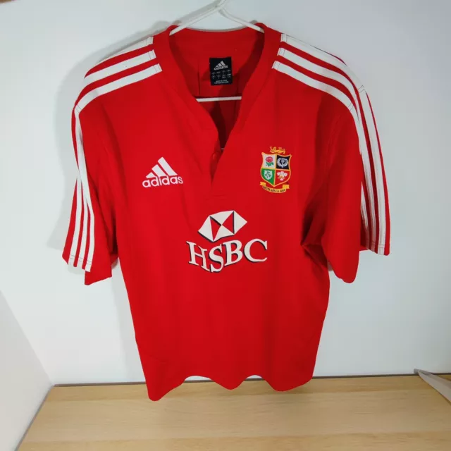 British Irish Lions South Africa 2009 Adidas Rugby Shirt Jersey Top Large Red