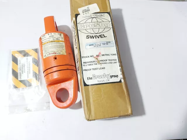 CROSBY SWIVEL 5-S-5 5.TON Pat NO-4669907 Tackle Blocco E Puleggia Assemblaggio