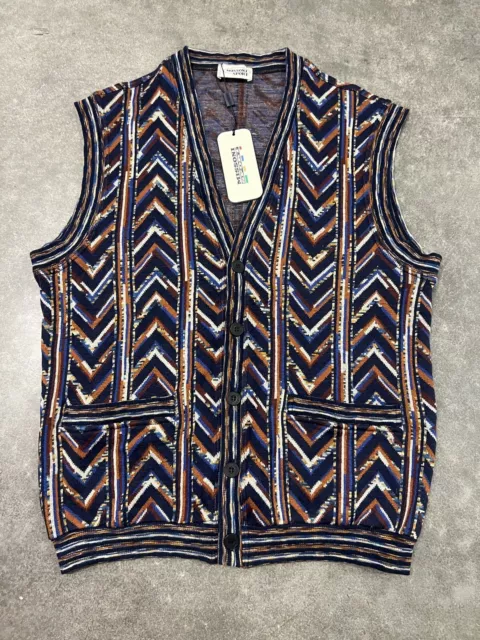 Vintage Missoni Sport Multicoloured Mens Sweater Vest Size 46 NWT