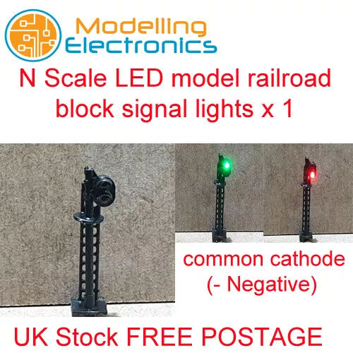 1 x N Gauge LED model railroad block signal lights Green over Red