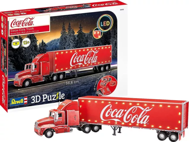 Camion Truck Coca Cola Puzzle 3D Con Illuminazione A Led Natale