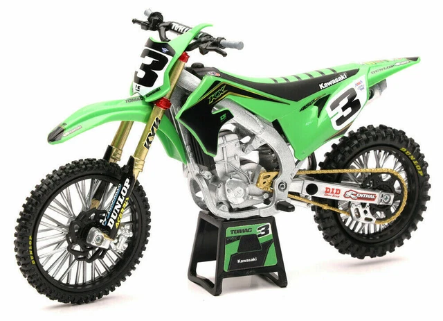 Neuf Ray 1:12 Eli Tomac #3 Kawasaki Kxf 450 Die Cast Jouet Modèle Moto Vert