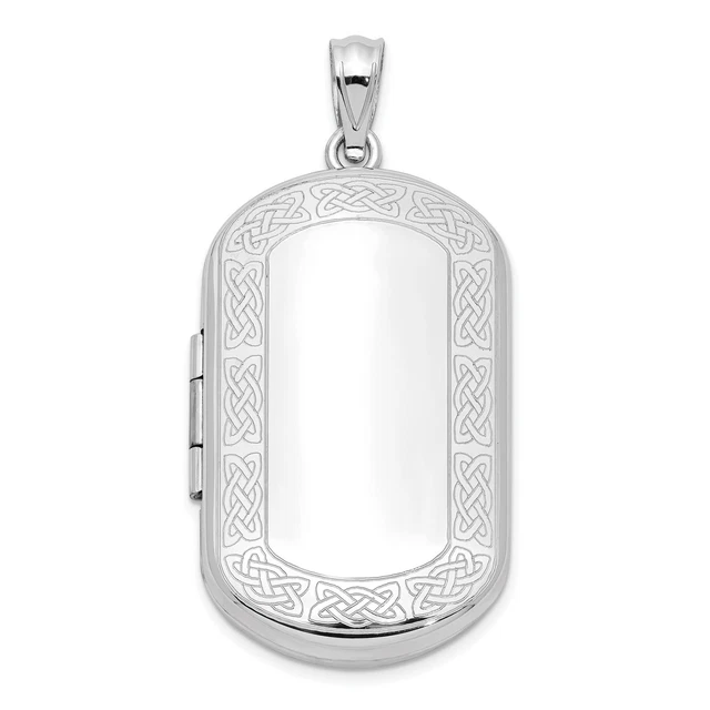 Sterling Silver Celtic Border Rectangular Locket Sterling Silver Celtic Border Rectangular Locket