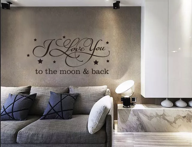 I Love You To The Moon And Back Vinyl Wall Art Quote Decal Sticker Crafts UK 169