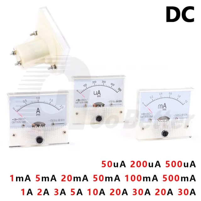 Current Meter 0-30A DC Analog Ammeter Panel uA mA Amp Ampere Gauge Tester Meter