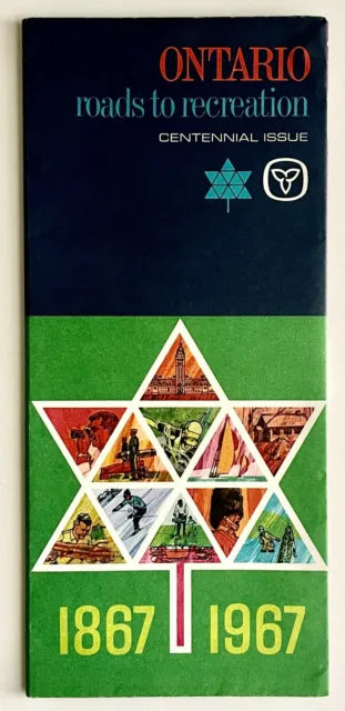 1967 Ontario Canada Roads To Recreation Centennial Issue Vintage Travel Brochure