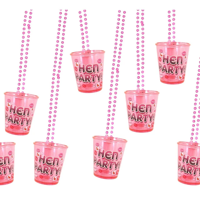 Lot De 12 Colliers Verres à Shot Mariée Maitys - Plastique Blanc Et