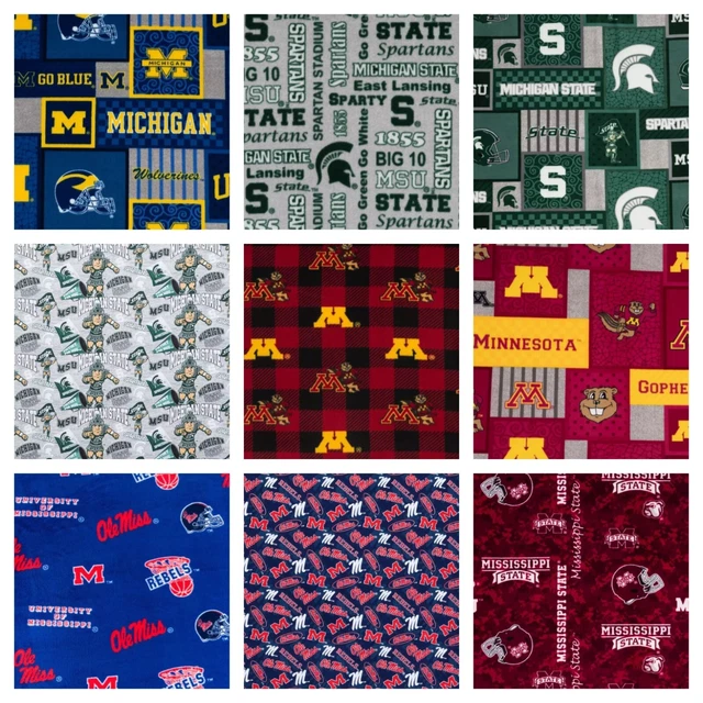 Collegiate Fabric Price By the Yard Various Styles New Set 9