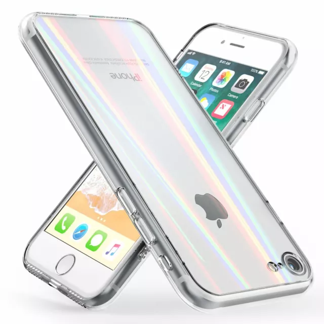 Handy Hülle für iPhone SE 2022 / SE 2020 / 8 / 7, Glas Case Schutz Cover Tasche
