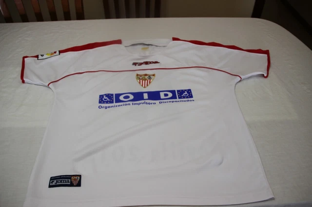 Maillot Vintage Sevilla FC Joma - Taille L - Pub 'La Gitana' Et Font Lys - Années 90