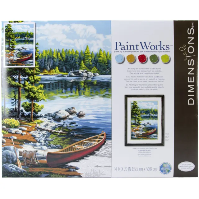 Paint Works Paint By Number Kit 14"X20"-Canoe By The Lake 91446