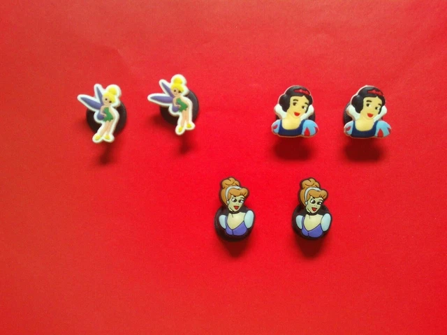 6 DISNEY PRINCESS Snow White Tinkerbell Cinderella jibbitz croc