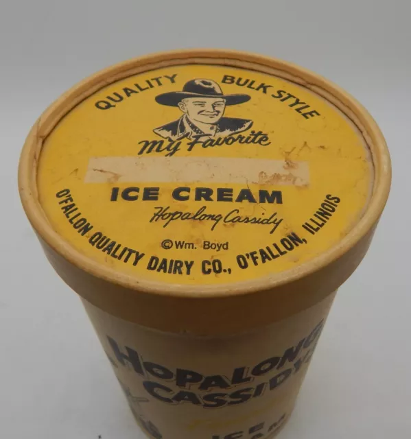 Vintage Original 1950s HOPALONG CASSIDY Ice Cream Box Quart