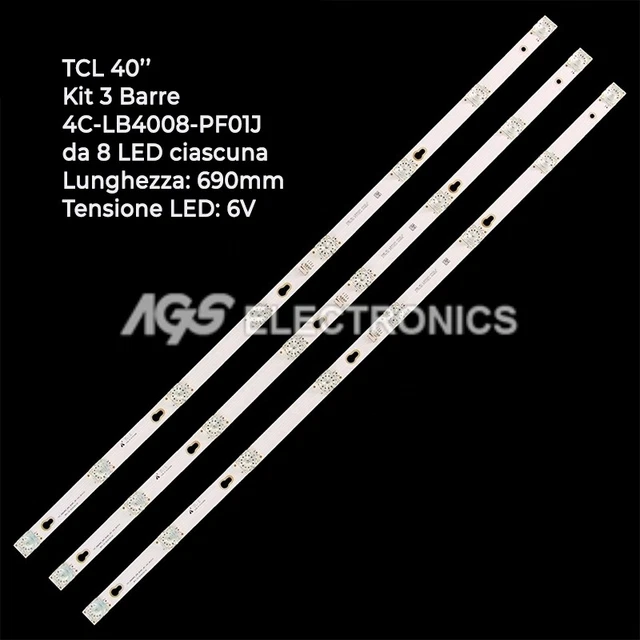 Kit 6 Barres De Rétroéclairage LED Pour TV TCL 65" - Référence 4C-LB6508-PF01J / 65HR330M08A1 / JL.D65081330