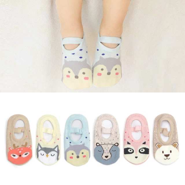 2 Pairs Toddler Cotton Floor Socks Baby Boys Girls Kids Non-slip Floor Socks