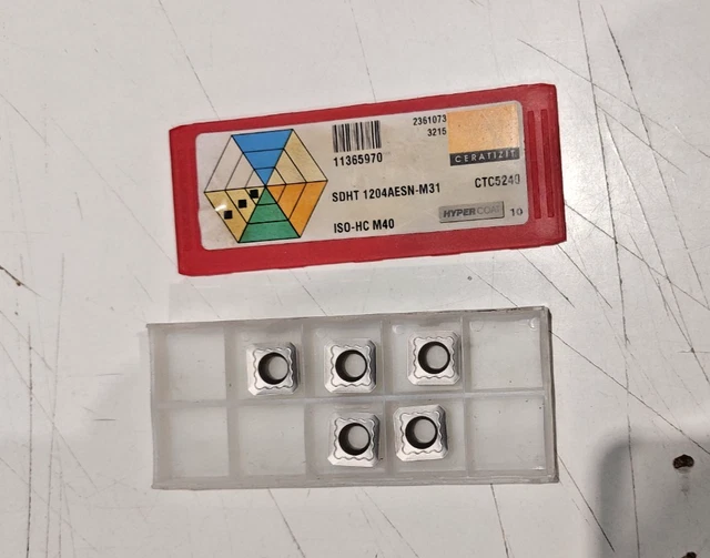 5x SDHT 1204AESN-M31 CTC5240 CERATIZIT CARBIDE MILLING INSERTS NEW