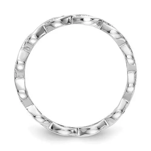 Bague bracelet éternité vintage en or blanc 14 carats design marquise taille 6 3