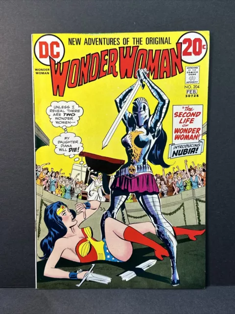 Wonder Woman 204 1973 DC 1st Appearance Nubia ORIGIN of WW and Amazons VF/NM 9.0