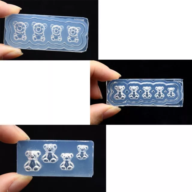 Miniature 1:12 Scale Dollhouse Mini Little Bear Silicone Mold DIY Make Accessory