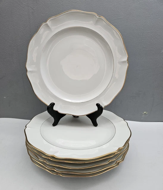 Lot De 2 Assiettes Anciennes Porcelaine Limoges - Plate Et Creuse, Motif Floral