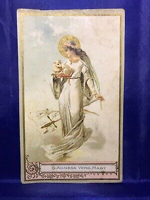 Santino Holy Card S. Agnes Virgen Mártir Fina ‘ 800