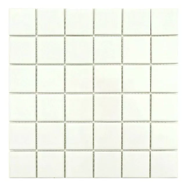2x2 Essential White Matte Subway Ceramic Tile Kitchen Backsplash (1 sheet)