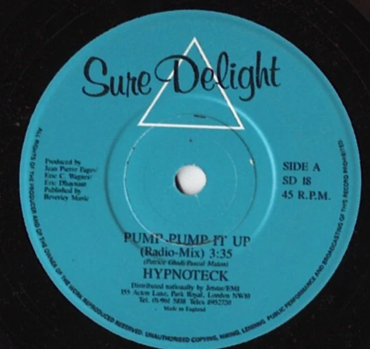 Hypnoteck - Pump Pump It Up - Used Vinyl Record 7 - LL12S