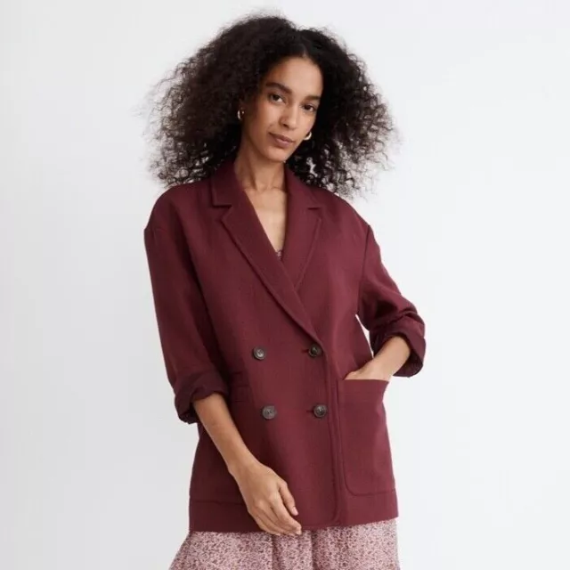 New MADEWELL Hayfield Double-Breasted Blazer in Vintage Mulberry