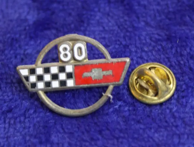 80 Chevy Corvette Hat Lapel Pin Badge Accessory GM Sting Ray C3 Bowtie