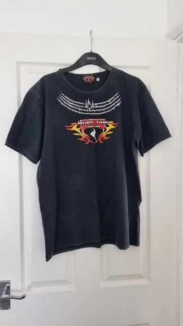 Mens Muay Thai Black T Shirt Size XL
