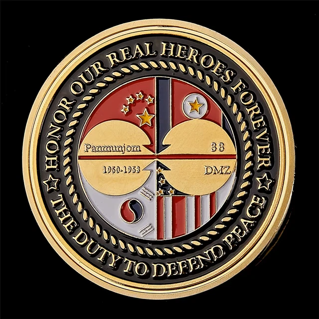 KOREAN WAR GOLD Coin Seoul Peace 38th Parallel DMZ Soldier Army USSR ...