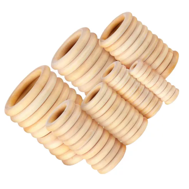 100 Pcs Wooden Ring Fitness Buckle Rings Round Toys for Babies