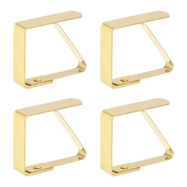 Tablecloth Clips 50mm x 40mm 430 Stainless Steel Table Cloth Holder Gold 4 Pcs
