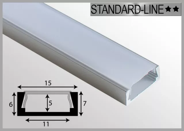 Ab 4,49 €/m LED Strip Alu Profil 1 & 2m Aufbau Leiste Einbau Schiene eloxiert 2