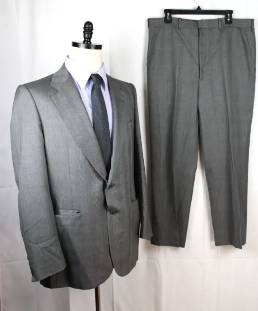 Vintage Hickey-Freeman 2 Piece Wool Suit Mens 50R Pants 37x29 Made In USA