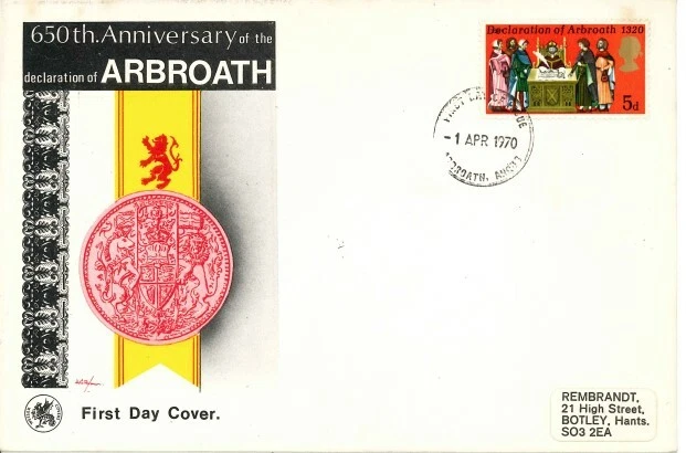 GB 650th Anniversary of Declaration of Arbroath FDC Arbroath Angus 1970