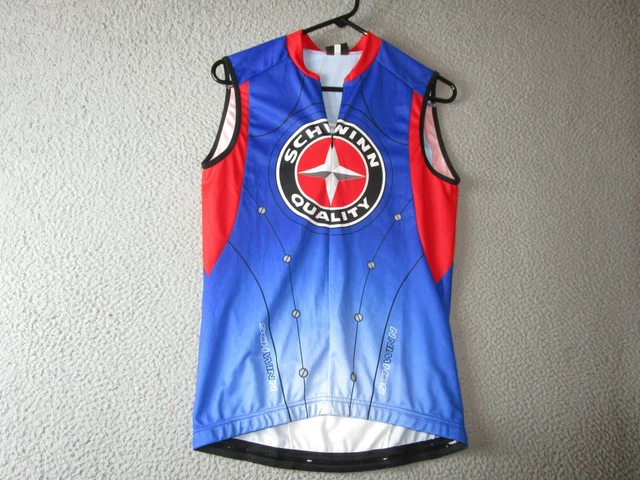 Schwinn Women's Sleeveless Cycling Jersey Blue Red Medium Used Polyester