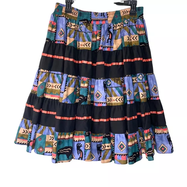 Square Up Fashions Dance Skirt Womens Size Large Vintage Southwest Print Country