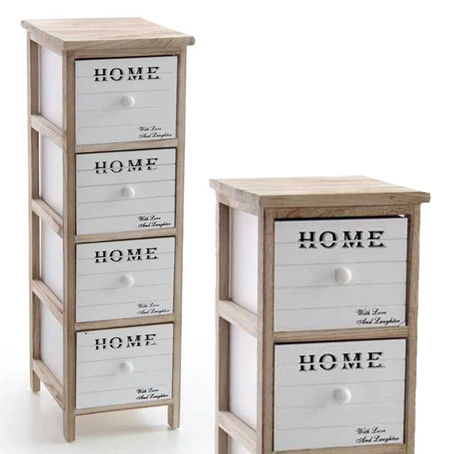 Cassettiera COUNTRY 50 x 35 x 112 cm Naturale Bianco Legno di abete