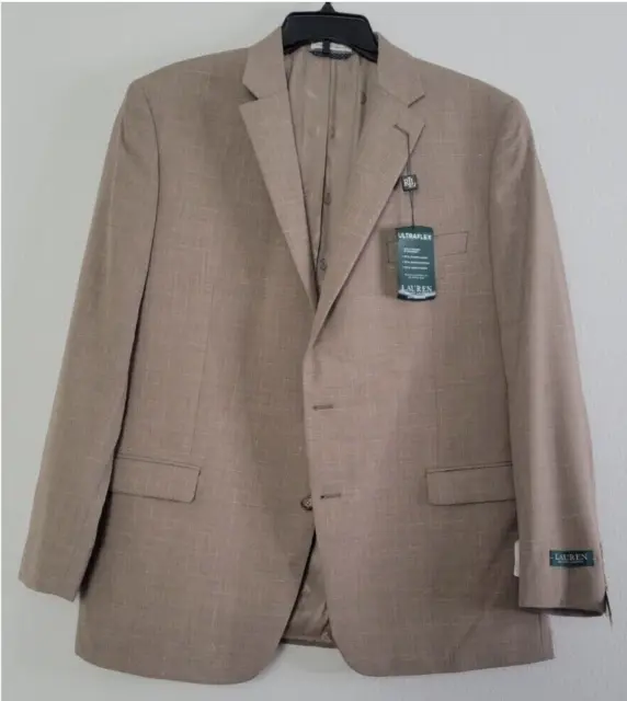 Lauren Ralph Lauren Mens Classic Fit Sport Coat Jacket 40R Light Brown