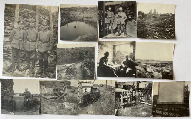 German WWI Estate 12 Photos Auchy Haisnes Trenches Explosion Crater