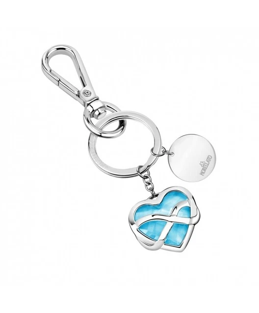 MORELLATO Love Heart Steel Keychain with Blue Stone SD7163