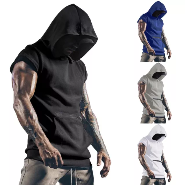 Men's Gym Tank Tops Sports T Shirt Thin Fitness Muscle Vest Sleeveless Hoodies