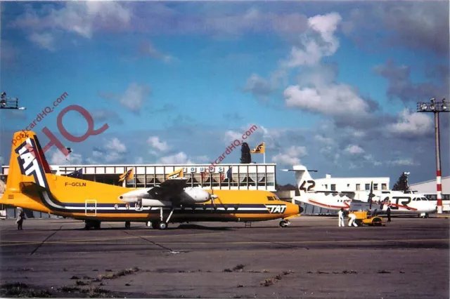 Picture Postcard; TAT FAIRCHILD FH-227 AND ATR-42 PROTOTYPE @ TOURS AIRPORT