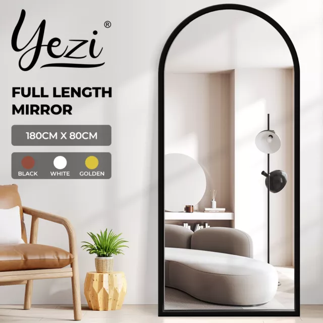 Yezi Full Length Floor Wall Mirrors Freestanding Vanity Makeup Steel Framed 1.8M